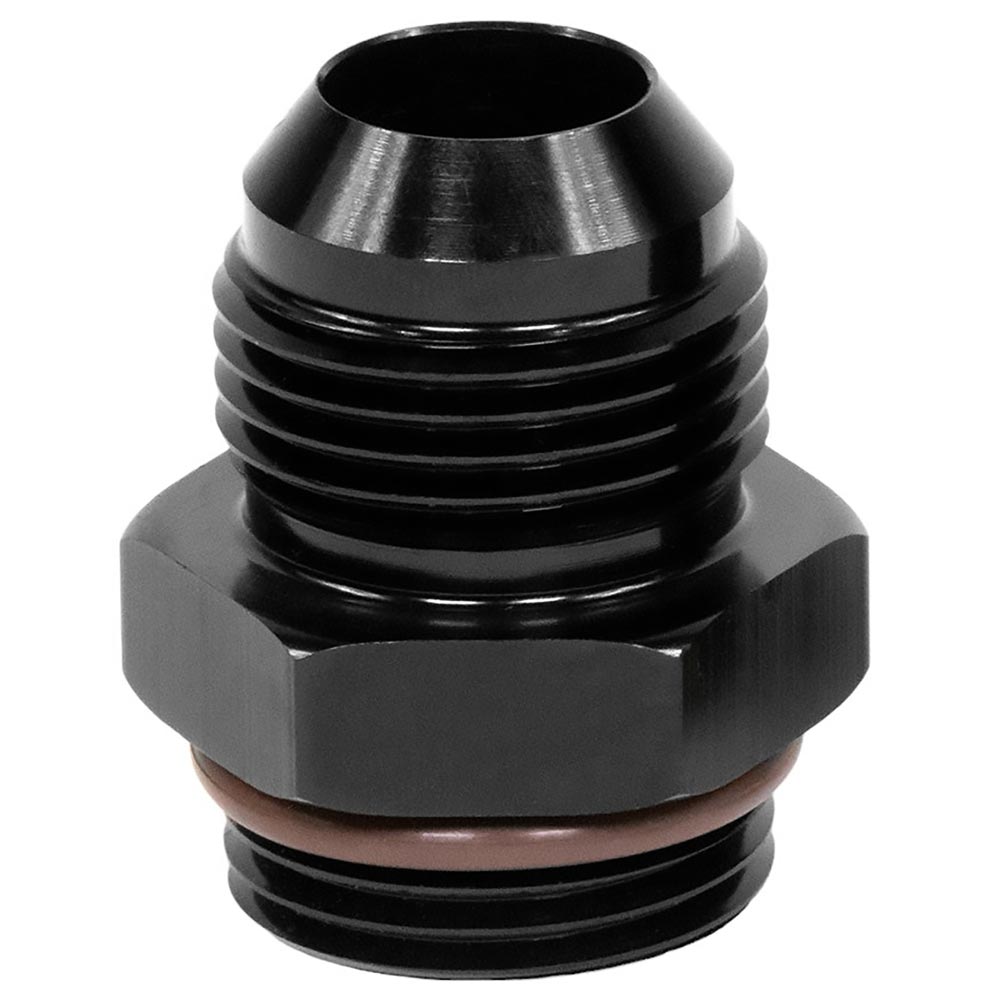 Fluidworks 12AN x 16 AN O-Ring billet aluminum fitting, black anodized