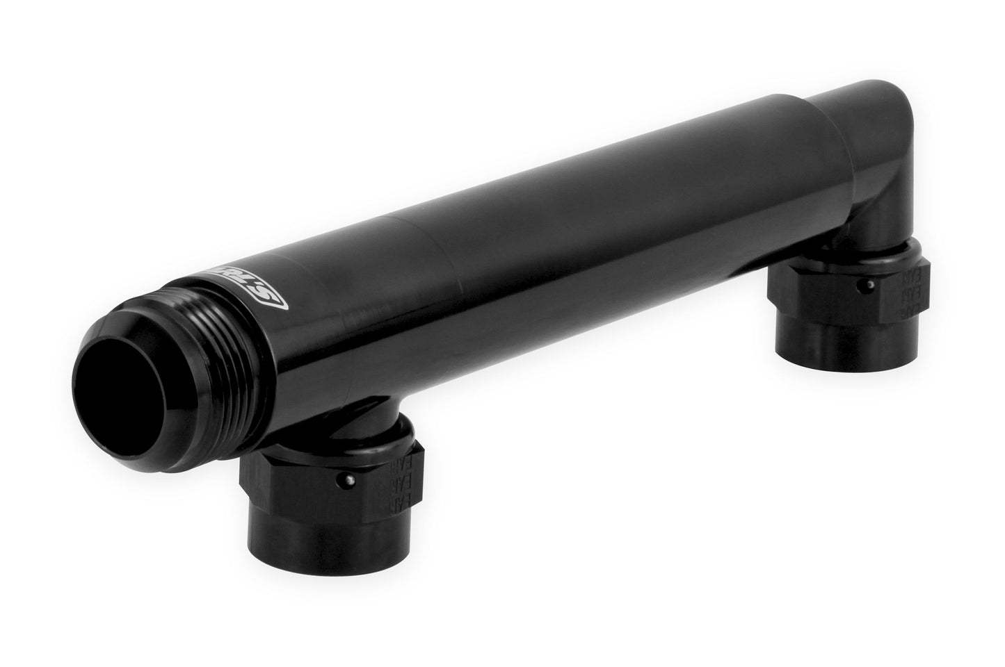 Earl's LS0035ERL Adjustable Coolant Cross-Over Tube - black anodized billet aluminum for GM LS engines