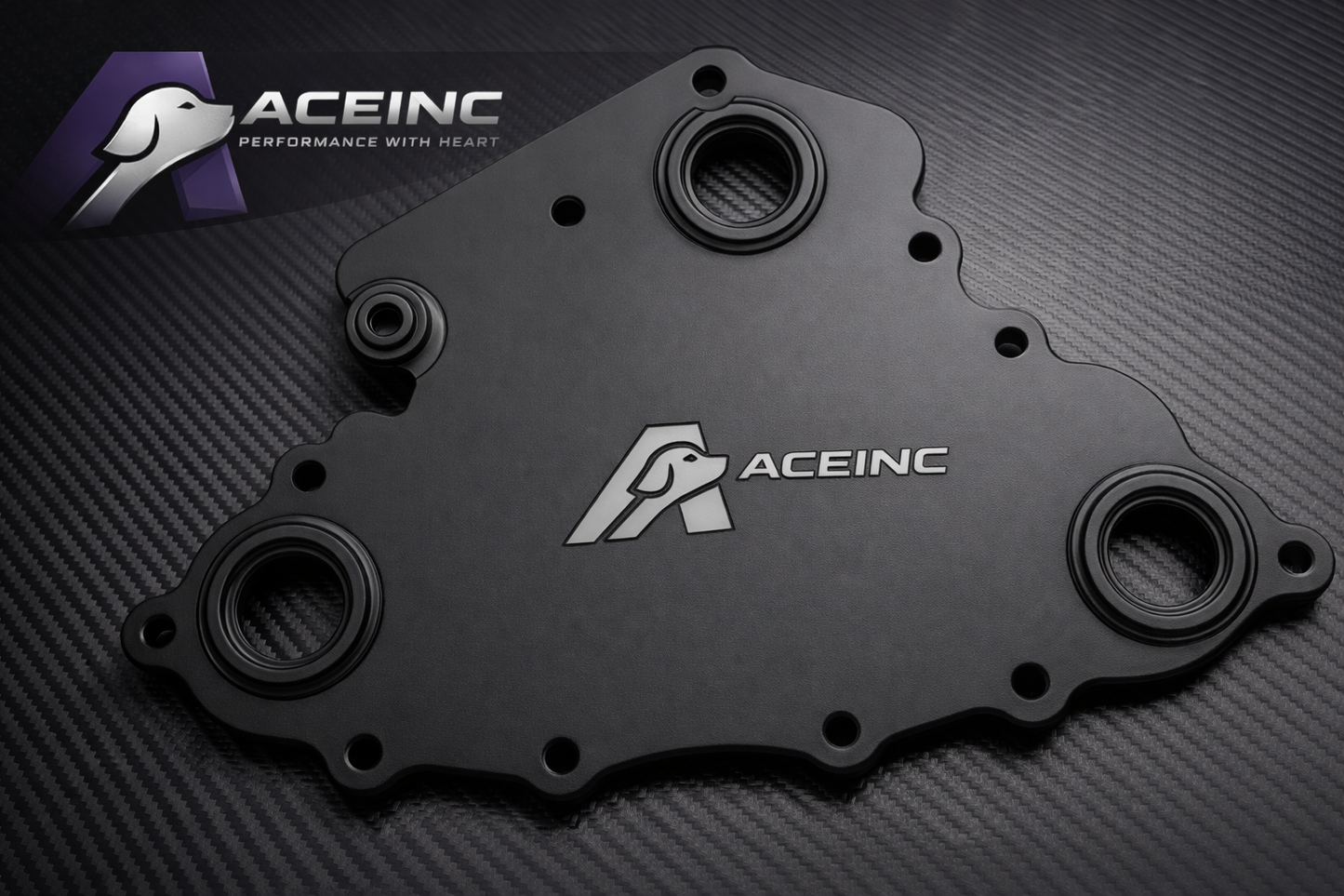 ACE INC HEMI Water Pump Block Off Plate – billet aluminum remote water pump plate for HEMI 5.7 6.1 6.4