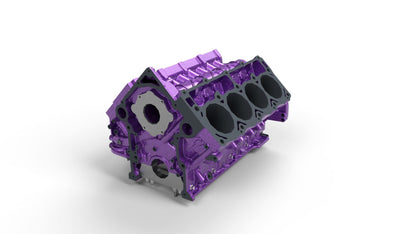 ACE INC Gen III HEMI Engine Block – CGI HEMI Block 3D render, purple finish, 3000HP rated short block